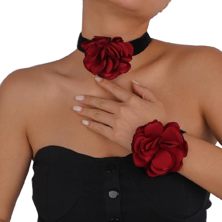 Necklace Girl Elegant Rose Flower Popular Gothic Lolita-Collar Choker Necklace
