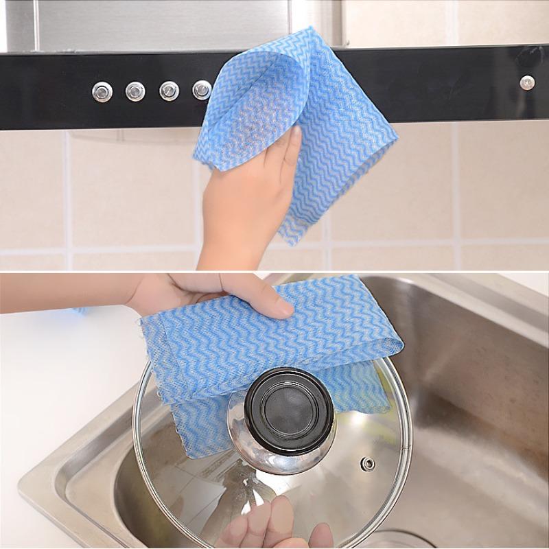 50PCS/Roll Disposable Cleaning Cloth Non-woven Multifunctional Self-cleaning Cloth Household Kitchen Dishwashing Window Car