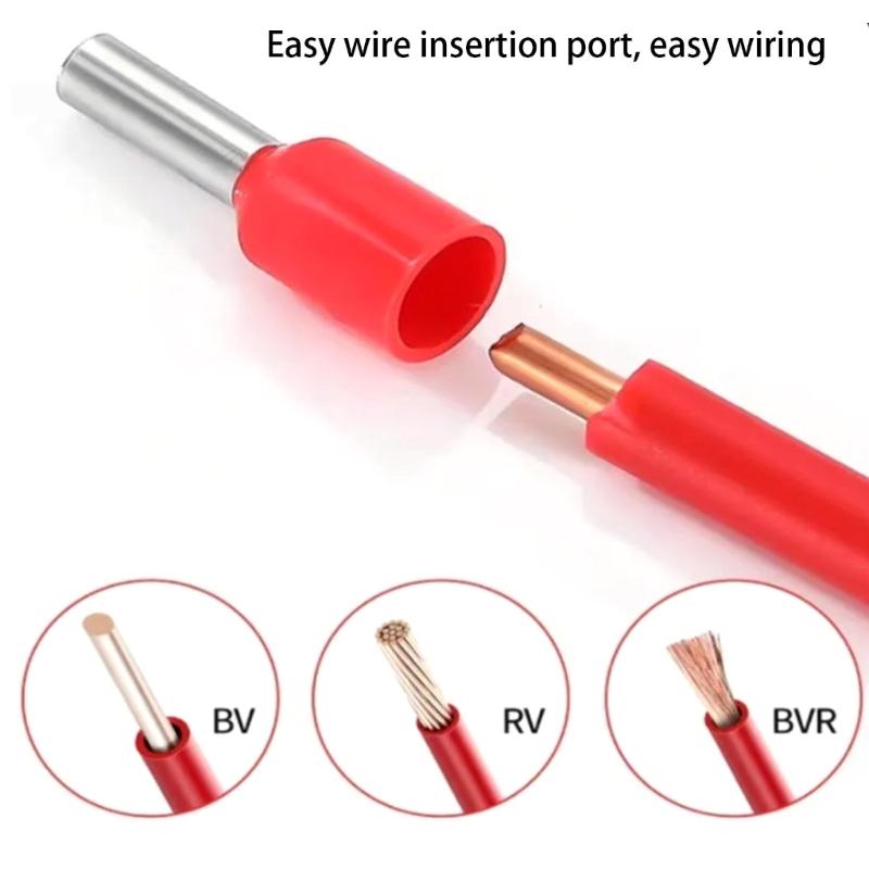 1000Pieces Electrical Cold Press Connector Electrical Cable Crimps Wire in Brass and PP for Various Wiring Applications