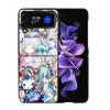 K-KikuoS Art Cute Phone Case For Samsung Z Flip 7 6 5G Galaxy Z Flip4 Z Flip5 Z Flip3 Coque Black Hard PC Shell Protective Cover