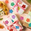 500pcs Colorful Laser Flower Stickers - Decorative Sealing Labels for Birthday,Wedding,and Party Favors-Vibrant Paper Craft Tags