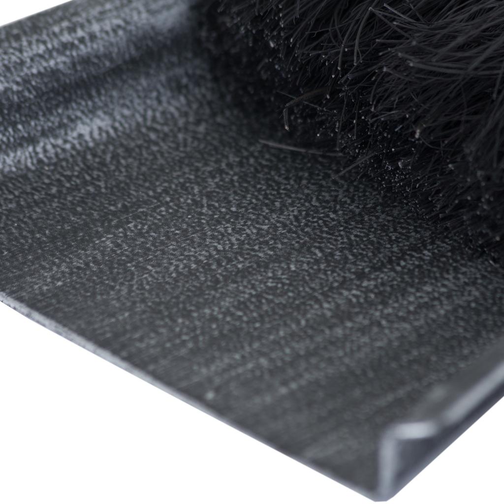 Hill Interiors Black Brushed Steel Crook Top Hearth Tidy Set