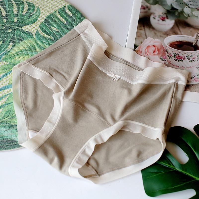 Mid-waist Panties Brushed Comfort Women's Underwear Triangle Soft Breathable Buttocks Bowknot Panty