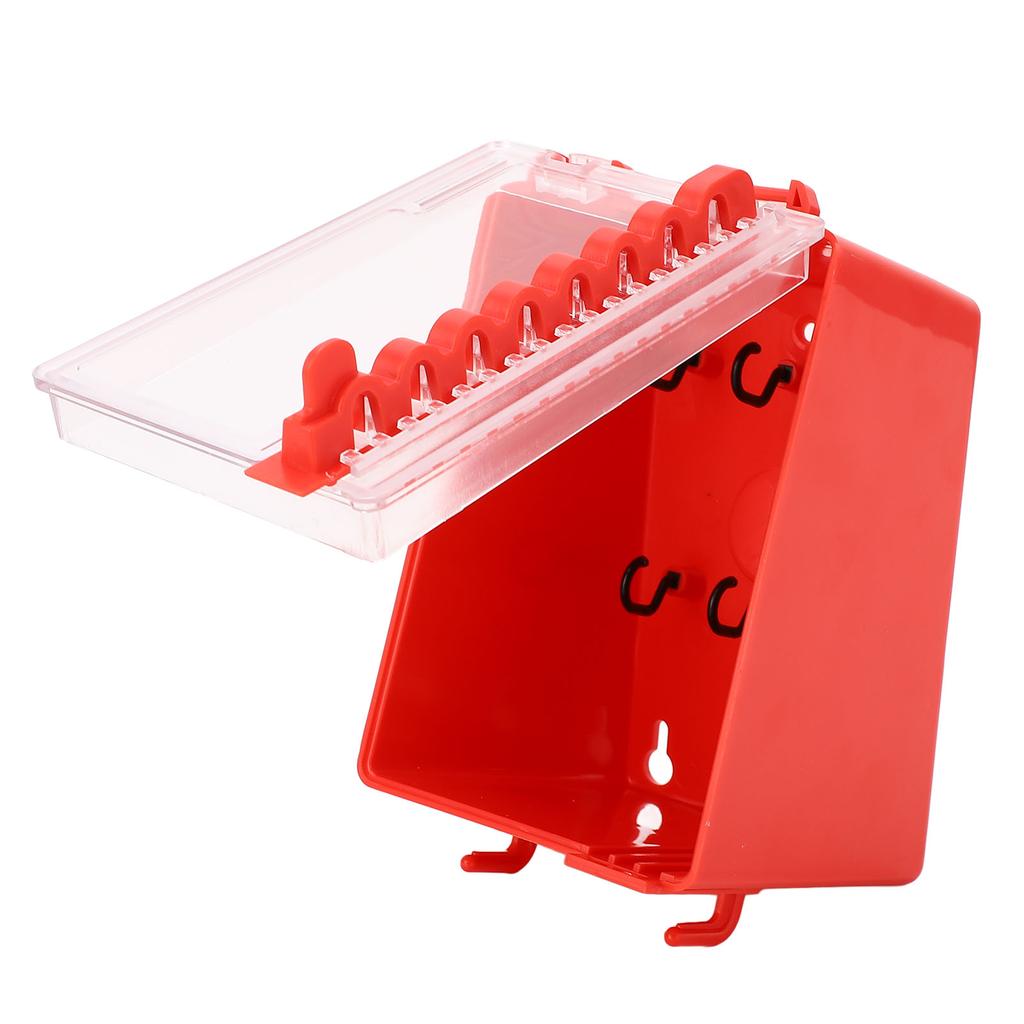 Lockout Tagout Box Portable Wall Mount Group Lock 8 Hole Key Station with Transparent Panel