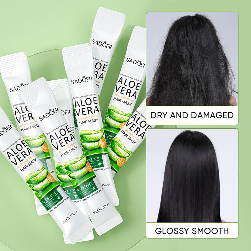 Aloe Vera Hair Mask 10g SADOER Softening Improves Frizz Portable