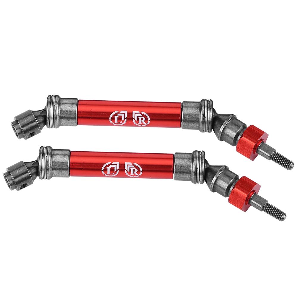 2pcs Front Drive Shaft CVD Transmission Axle for Traxxas Slash 4X4 1 10 RC Truck (Red)