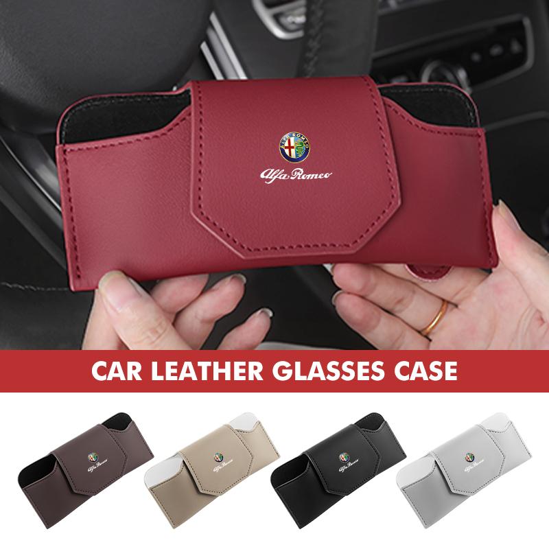 For Alfa Romeo Car Sun Visor Glasses Leather Wear-Resistant Sunglasses Protective Box Giulietta 940 2010-2014 2019 2021
