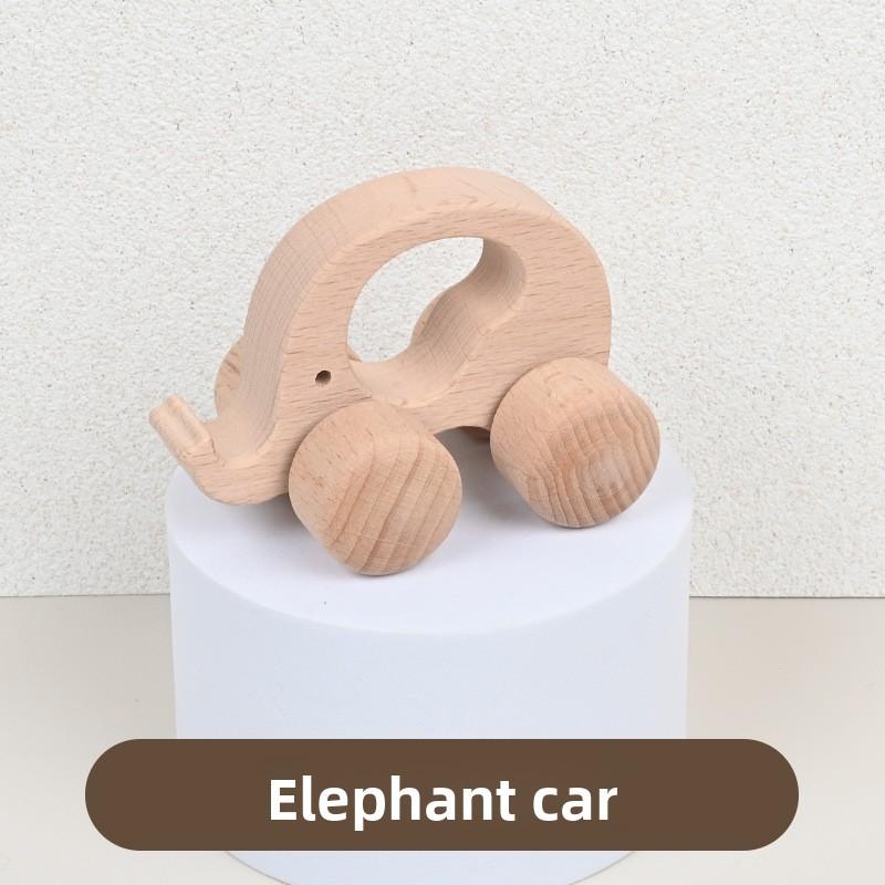 Elephant Wooden Whale Rabbit Dinosaur Animal Shape Bus Children Toys Car