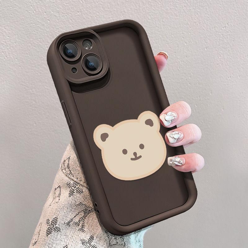 No collision bear is suitable for iPhone17promax Apple 14por mobile phone case 12/13 fine hole 15 anti-drop xs.