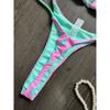 Cute Print Thong Women Swimsuit Push Up Sexy 2025 Bikini Set 2-piece Swimwear Female Beachwear Bathing Suits Biquini