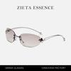 Frameless Oval Metal Sunglasses G Spice Girl Fishbone Wear Street Shooting Stars Cat Eye Sunglasses