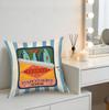 1Pc Retro Sardines Partners In Brine Cushion Cover Blue White Striped Pillowcase For Living Room Sofa Bed Decorative Throw Case
