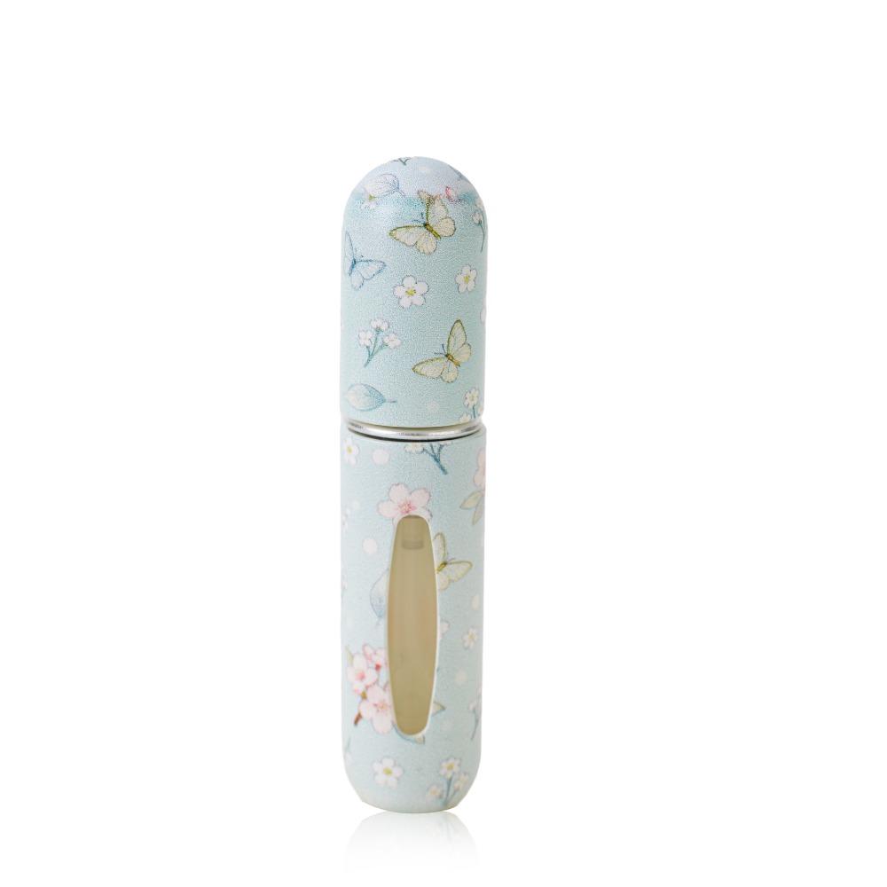 5ml Mini Perfume Bottle Floral Series Empty Spray Rotating Bottle Refillable Storage Sprayer Empty Cosmetic Containers