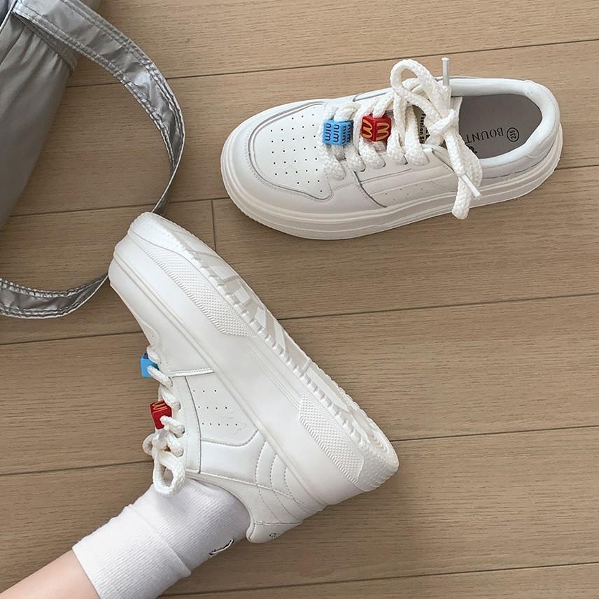 Small fashion versatile height increase platform white shoes women's 2025 new spring and autumn light casual sports shoes