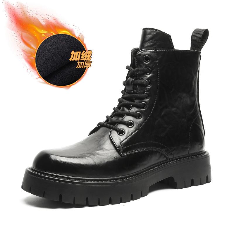 

Британська ретро мода вуличні черевики-інструменти з бічною блискавкою черевики Мартін 2024 гонконгський стиль молодіжні модні черевики чоловічі 3307-J 44