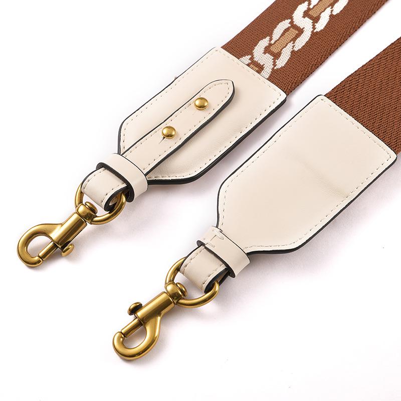 Ma Huang Shi Adjustable 4.5CM Wide Brown Vintage Chain Pattern Bag Strap MHS-F-49