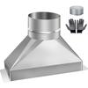 Kit di installazione sfiato microonde B97A-Dia 4" X 3-1/4" X 10", Include adattatore di transizione condotto rettangolare in acciaio zincato a tondo