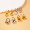 18K Gold Titanium Steel Heart Hoop Earrings for Women - Versatile Light Luxury Fashion