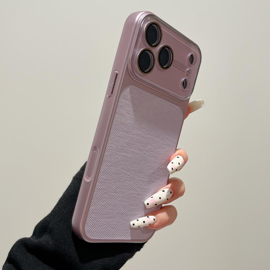 Applicable To iPhone17promax Apple 16 Mobile Phone Case Denim Pattern with Its Own Lens Film 14/15 Simple New Color