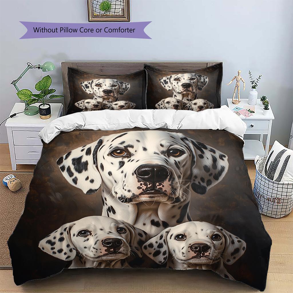 Dalmatian Pattern Bedding Home Decoration Birthday Gift (1 * duvet cover + 2 * pillowcase, without core)