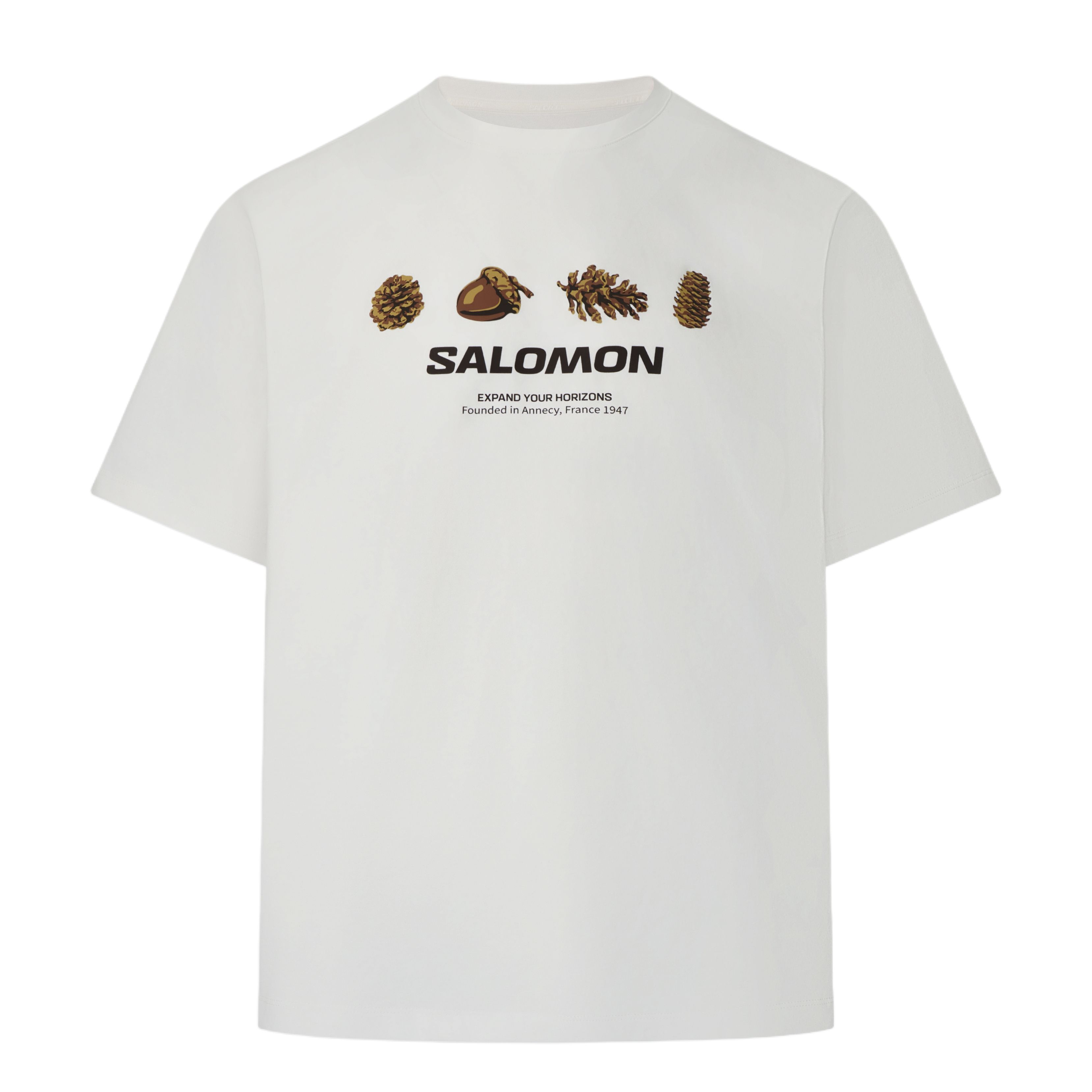 SALOMON T Shirts Men s White Crew Neck Moderate LD0029000 2XL