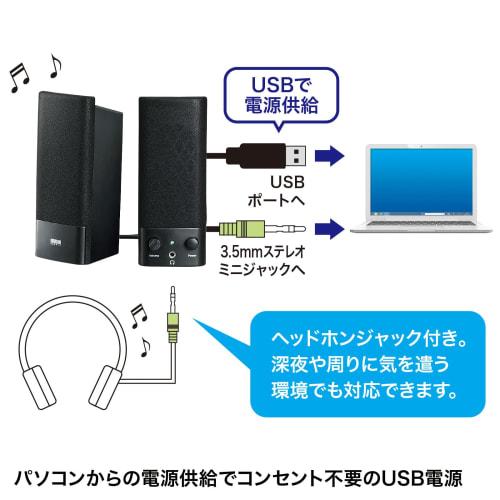 Sanwa Supply USB Powered Multimedia Speaker MM-SPL2NU3 Black