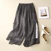 2026 Summer Ramie Wide-Leg Culottes: Cool, Comfortable Casual Pants with Artistic Touch & Side Slits