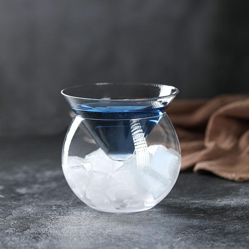 Neue Molekulare Mixologie Zwischenschicht Dreieck Schwanz Eiskristall Weinglas Kegel Martini Kugelförmiges Set Barkeeper Spezial Trinkbecher