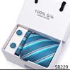 Men's 1200-Needle High-Density Business Stripe & Paisley Tie Set - 6 Piece Groom & Wedding Gift Box