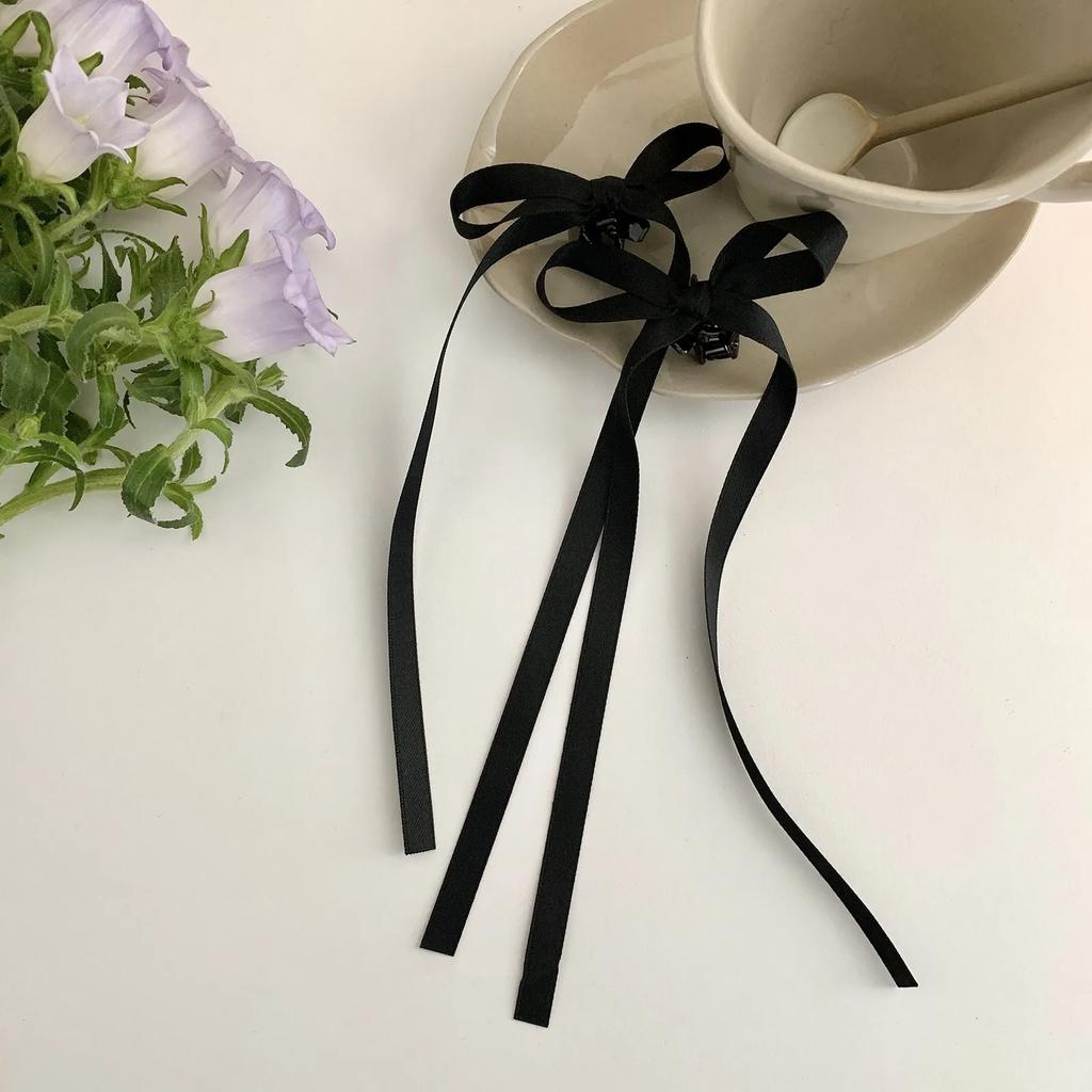 2PC Lovely Small Ribbon Hair Claw for Women Girls Ballet Holiday Hair Accessories HairClaw For Women