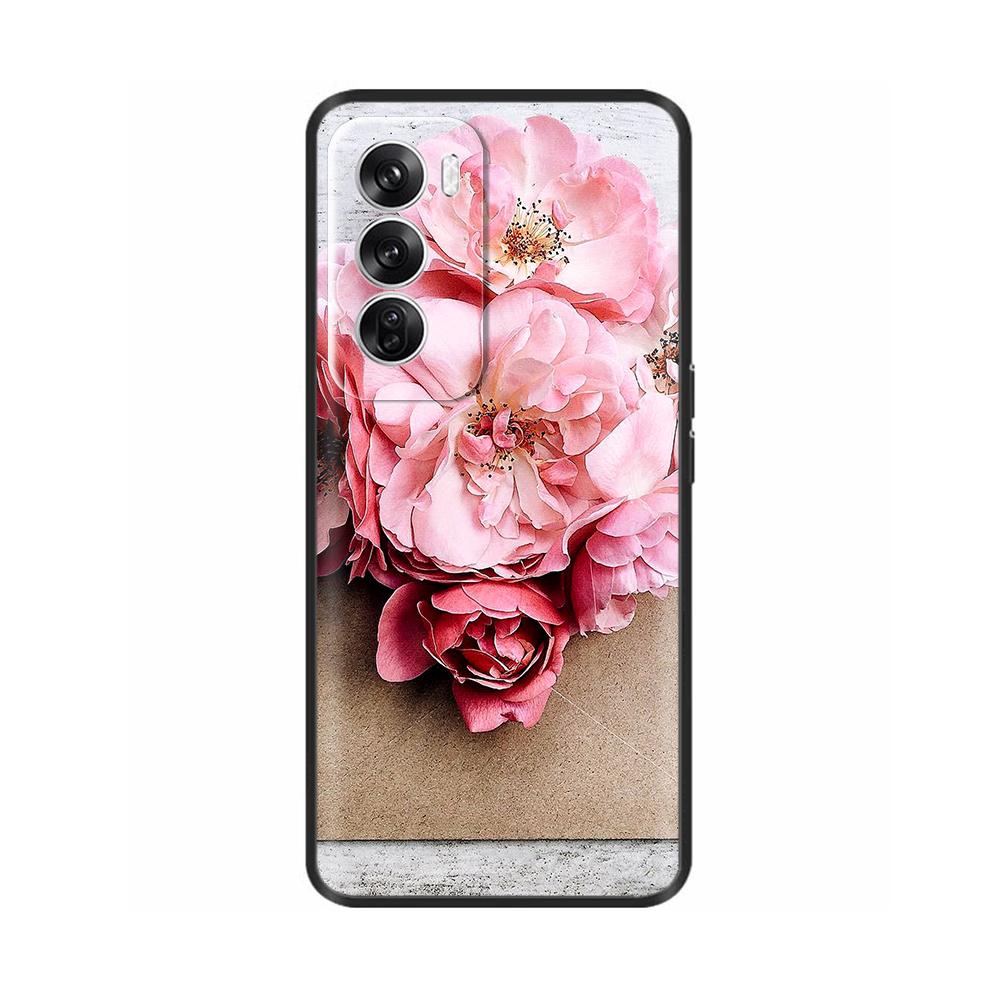 For OPPO Reno 12 5G Case Flower Painted Soft TPU Silicone Case Cover for Oppo Reno12 Pro Protective Shells On Reno 12Pro Capa