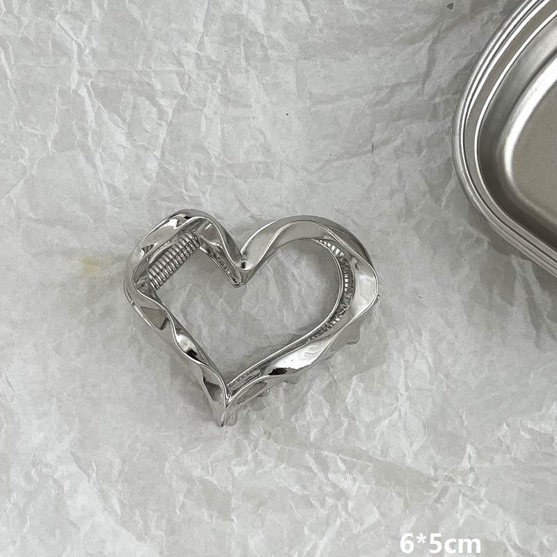 Silver Metal Geometric Shark Hair Clip for Thick Hair