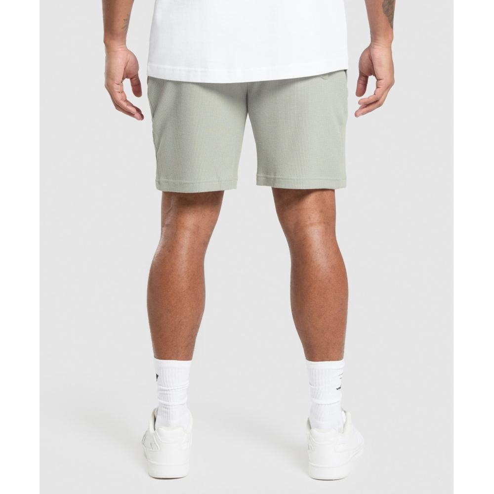 Gymshark Waffle Shorts Stone Grey A1b4t Gdhx