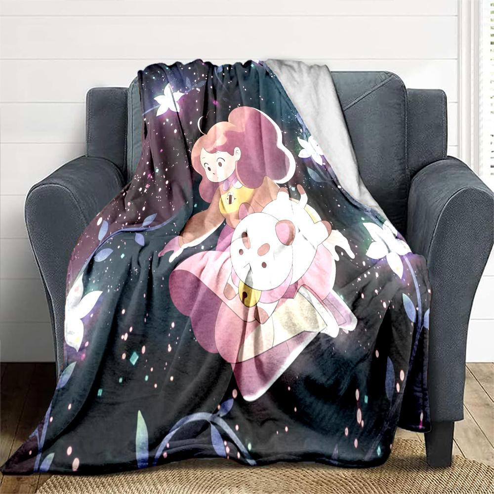 Bee and PuppyCat Flannel Blanket, High quality Comfortable for All Seasons, Home Decor, Warmth and Comfort
