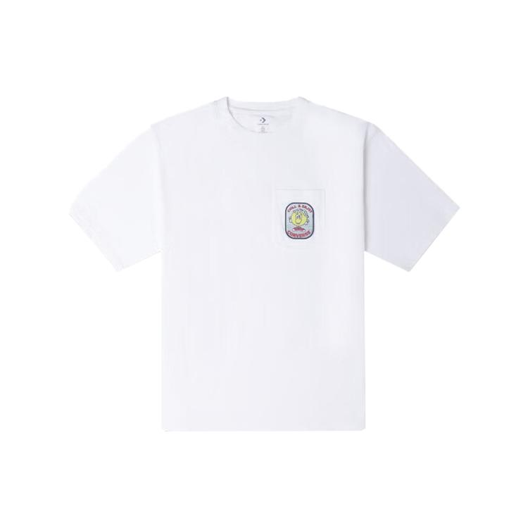 

New Converse FRUIT PATCH POCKET T Shirts Men s White 10024756-A02 M