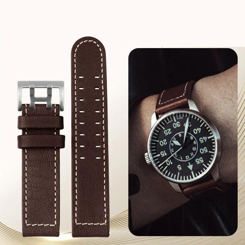 

Натуральная кожаная джазовая ремешок для часов Для Hamilton Khaki aviation H77616533 H70615733 field Мужской ремешок для часов Военный стиль 20mm