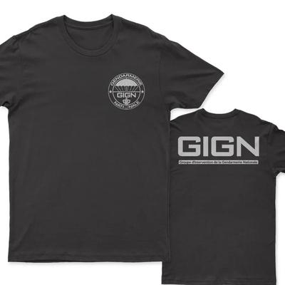 GIGN Grupa Interwencyjna Żandarmerii Narodowej Francja Męski T-SHIRT Krótki Casualowy 100% Bawełna T-Shirty ciężki