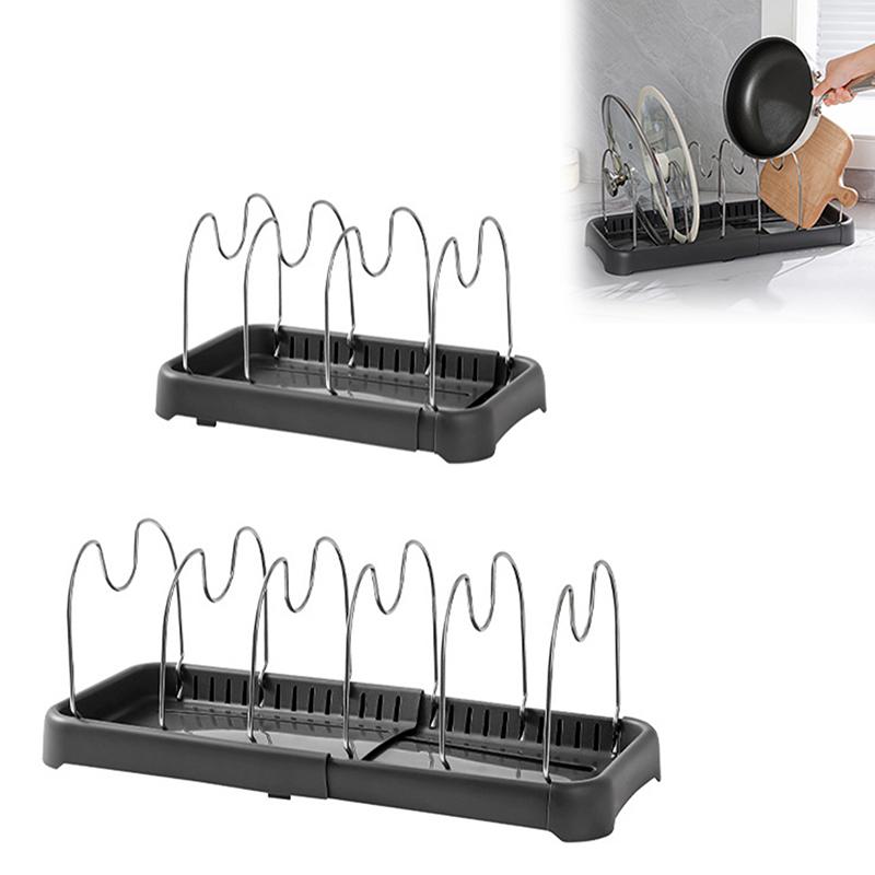 

Expandable Kitchen Cabinet Storage Rack Pots Pans Organizer Storage Shelf Pots Holder Cutting Board Drying Cookware Shelf 1pc