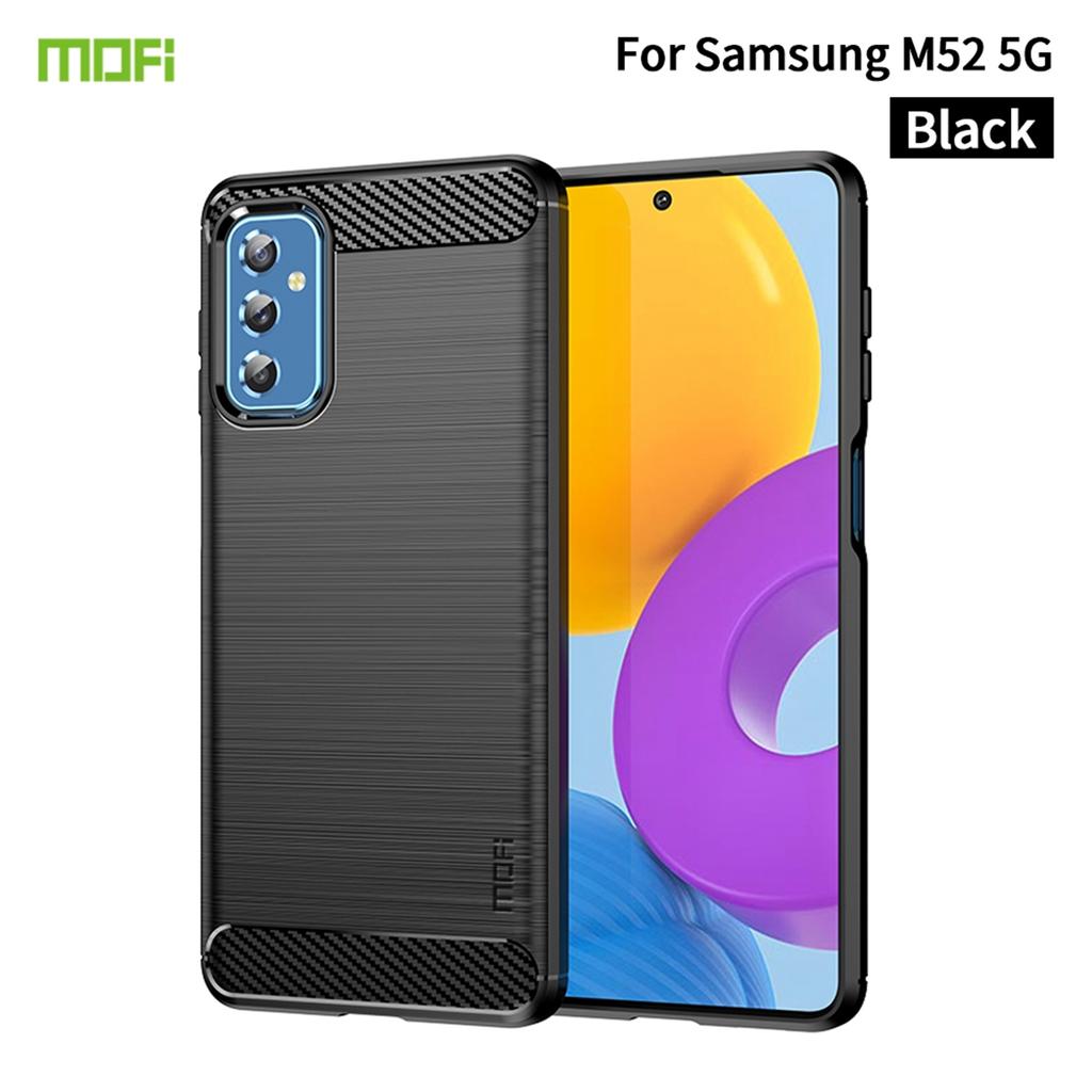 لسامسونج غالاكسي M52 5G موفي جنتلنس سلسلة نحى الملمس ألياف الكربون لينة ...