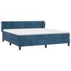 3127629 vidaXL Lit à sommier tapissier et matelas Bleu foncé 180x200cm Velours