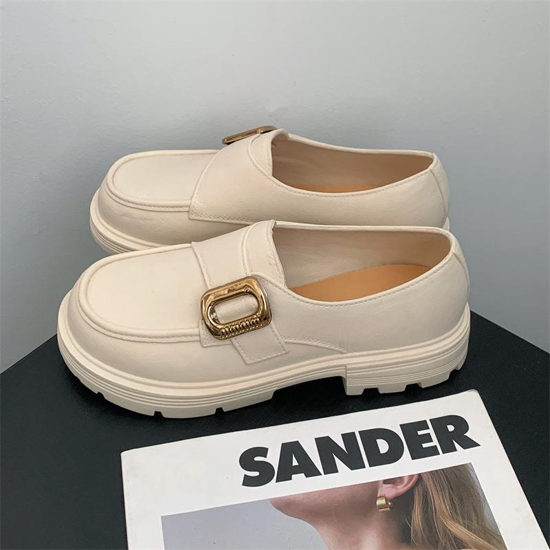 

Женские туфли на платформе с одной педалью, новая осенне-зимняя коллекция, женская обувь высокого класса, обувь с сумкой на носке для увеличения роста 36-37 (one size smaller)