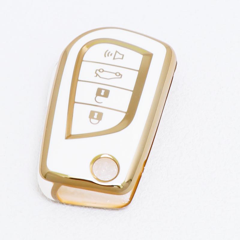 Auto Shell Holder Protector Fob For Toyota Highlander Camry RAV4 Aygo Yaris Keychain 4 Button Soft TPU Car Flip Key Cover Case