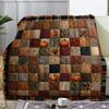 Flaneldecke, Herbst-Patchwork-Kürbismuster Mehrfarbig Gespleißt Warm Gemütlich Weiche Decke für Auto Büro Camping Reisen