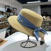 Light Luxury High Quality Sunscreen Straw Hat Women's Summer Seaside Vacation Sunshade Bow Basin Hat Bucket Hat