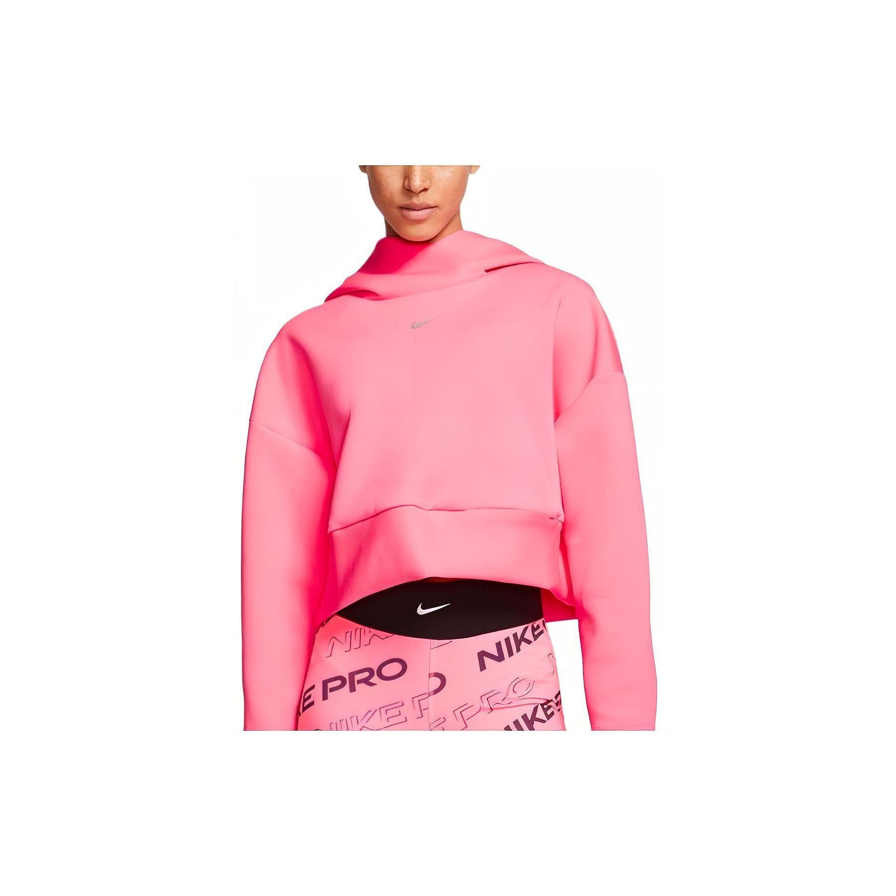 

Женский пуловер с капюшоном и длинными рукавами с однотонным принтом и логотипом Nike, розовый CJ3592-679 L