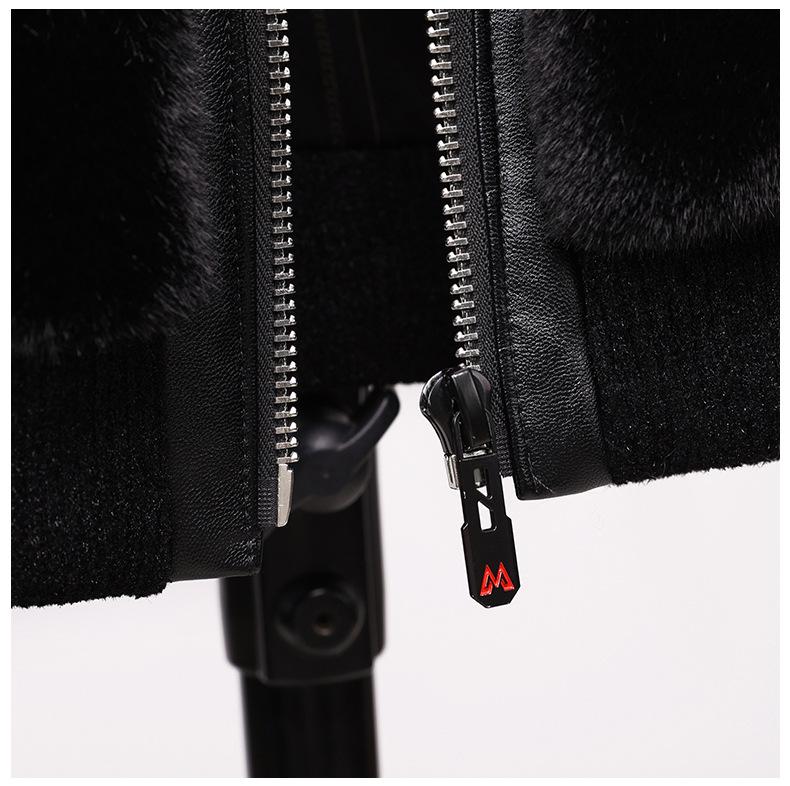 Herren Winter Goldner Nerzmantel - Warme Samtjacke