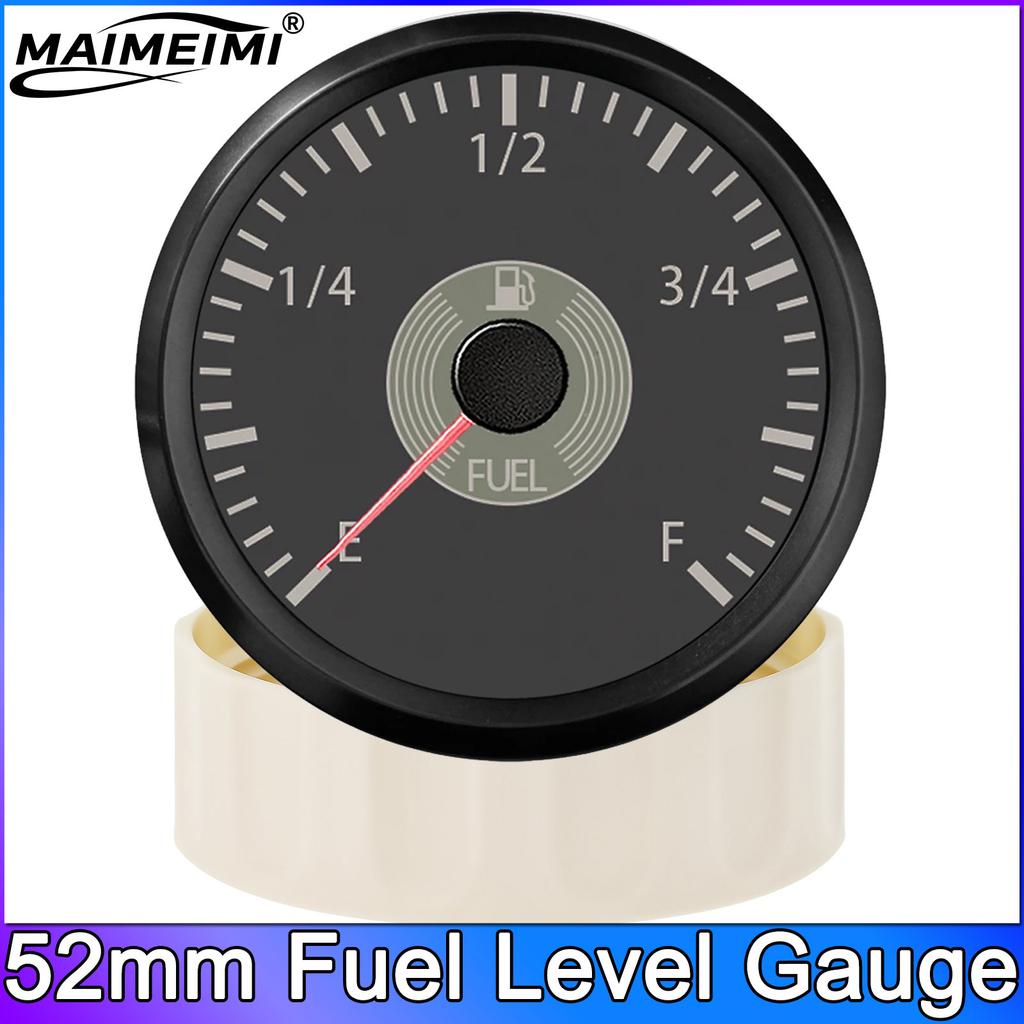 52mm Water Temperature Gauge Oil Pressure Voltage Fuel Level Meter 12V 24V for Auto Boat with 2 Colors Backlights