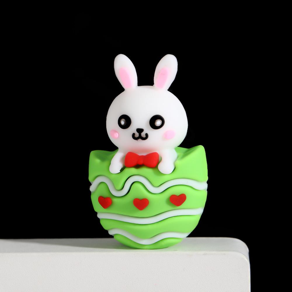 Creative Easter Ornaments: Painted Egg & Cartoon Rabbit Plush Toys for Home Decor & Gifts