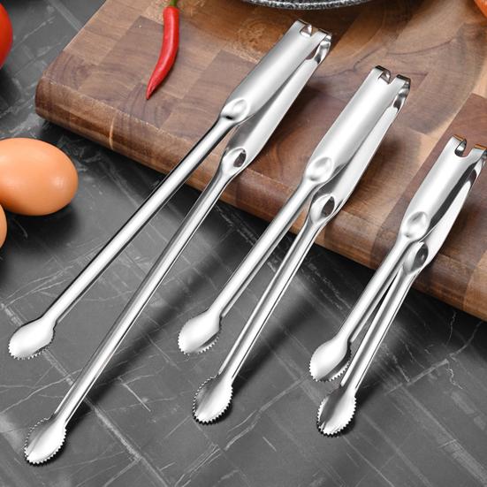 Stainless Steel Food Tongs for Buffet BBQ Long Handle Non-Slip Food Clips Rust-Proof Dishwasher Safe Kitchen Utensils for Seafood Bread Vegetables