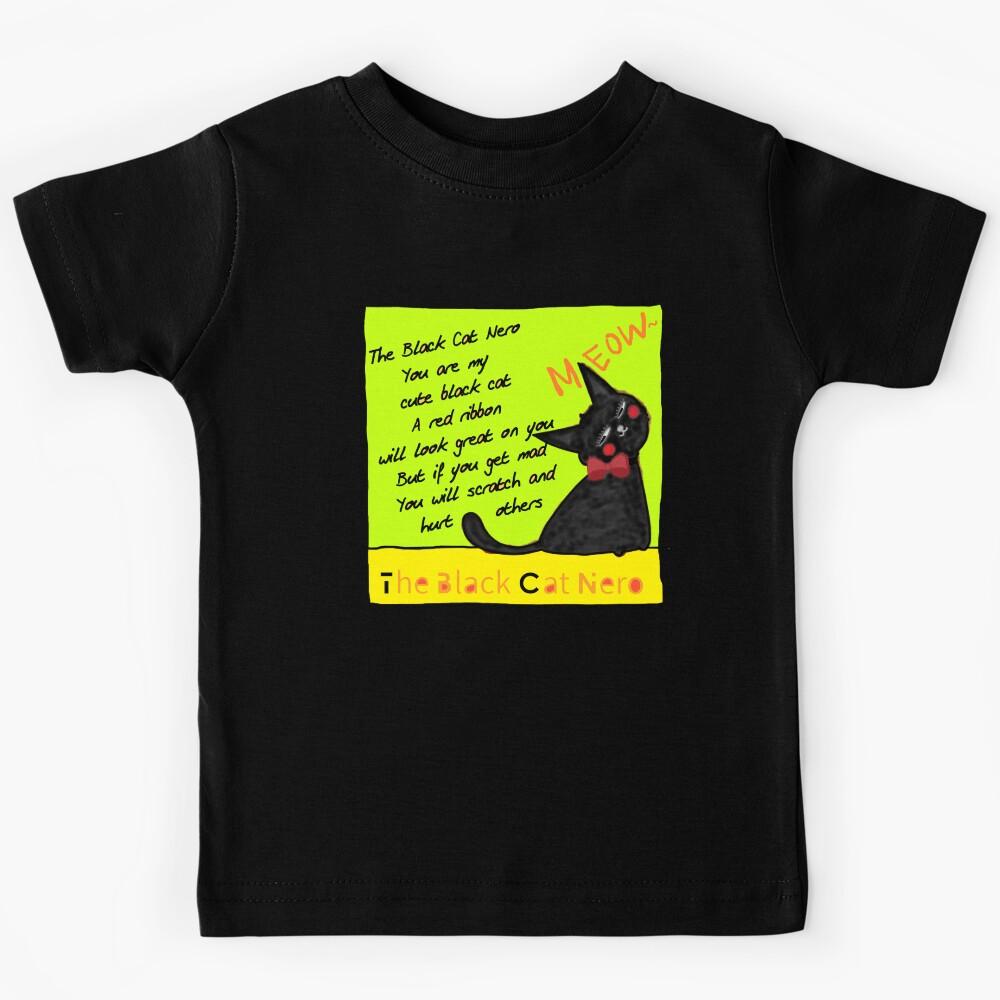 the black cat nero, cat Kids T-Shirt 100
